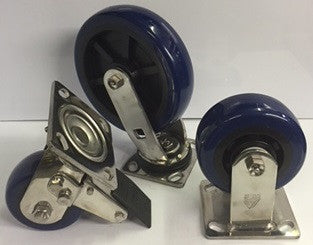 Stainless Steel Frame w/ Blue Polyurethane Wheel