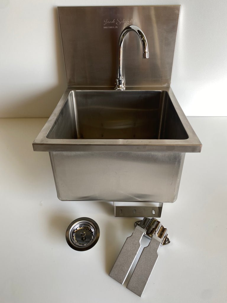 Wall Mounted Hand Sink Assembly - Stainless Steel 16X16X10