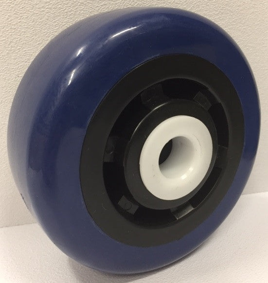 Polyurethane Blue Tread on Black Polyolefin Wheel